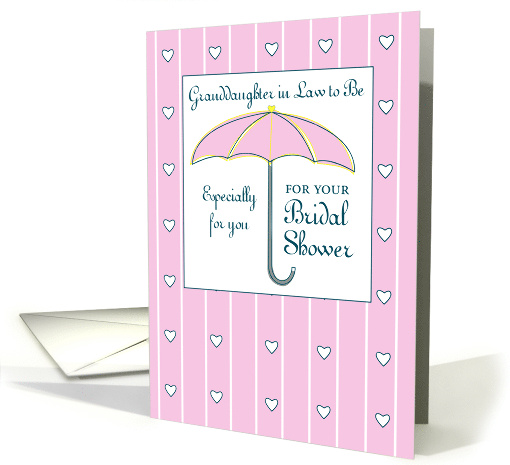 Granddaughter in Law To Be Bridal Shower Pink Umbrella card (1558396)