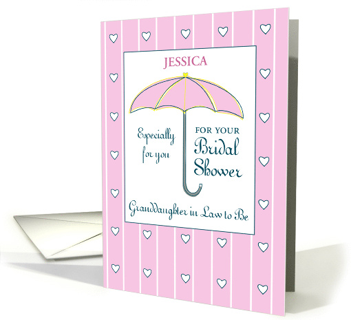 Granddaughter in Law To Be Customize Name Bridal Shower Pink card