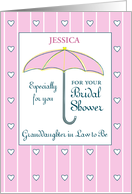 Granddaughter in Law To Be Customize Name Bridal Shower Pink card