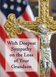 Grandson Sympathy Religious Christian Military Patriotic Cross Flag