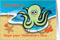 Grandson Valentines Day Cartoon Octopus card