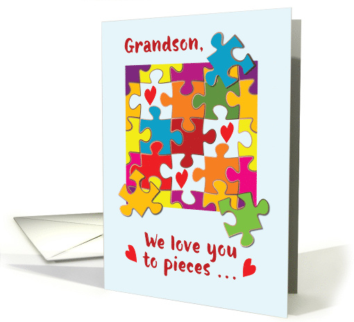 Grandson Valentine Puzzle Love to Pieces card (1559176)