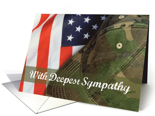 Army Military Soldier Sympathy Hat with Flag card (1559350)
