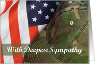 Army Military Soldier Sympathy Hat with Flag card