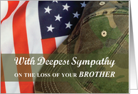 Brother Army Military Soldier Sympathy Hat with Flag card