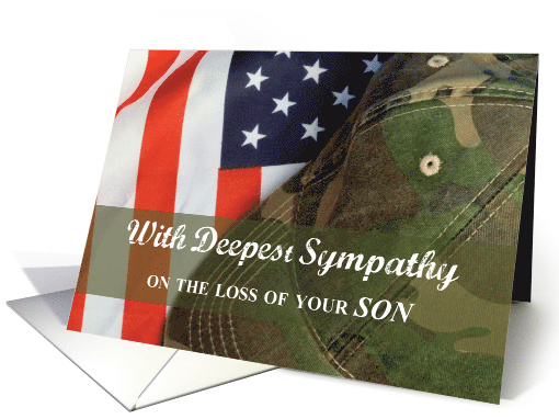 Son Army Military Soldier Sympathy Hat with Flag card (1559686)