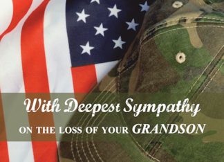 Grandson Army Military Soldier Sympathy Hat with Flag