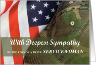 Servicewoman Army Military Soldier Sympathy Hat with Flag card