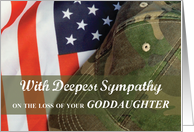 Goddaughter Army Military Soldier Sympathy Hat with Flag card