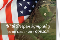 Godson Army Military Soldier Sympathy Hat with Flag card