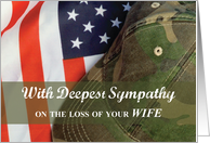 Wife Army Military Soldier Sympathy Hat with Flag card