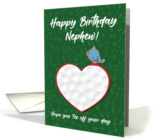 Nephew Golf Sports Heart Birthday Preteen and Teen card (1560000)