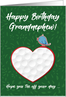 Grandnephew Golf Sports Heart Birthday Preteen and Teen card