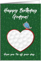 Godson Golf Sports Heart Birthday Preteen and Teen card