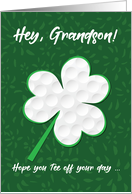 Grandson Golf Sports St. Patricks Day Shamrock Preteen and Teen card