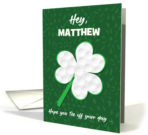 Custom Name Golf Sports St Patricks Day Shamrock Preteen and Teen card