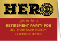 Firefighter Retirement Party Invitation Hero Customizable card