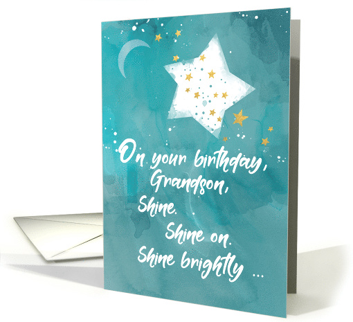 Grandson Tween or Teen Birthday Night Sky Bright Star card (1560820)
