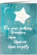 Grandson Tween or Teen Birthday Night Sky Bright Star card