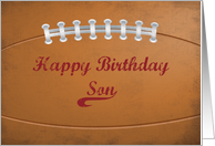 Son Birthday Large Grunge Football for Sports Fan card