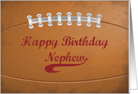 Nephew Birthday Large Grunge Football for Sports Fan card