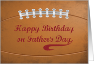 Fathers Day Birthday Large Grunge Football for Sports Fan card