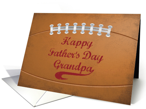 Grandpa Fathers Day Large Grunge Football for Sports Fan card