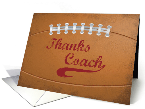 Thanks Coach Large Grunge Football for Sports Fan card (1561070)