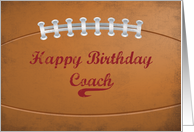 Coach Birthday Large Grunge Football for Sports Fan card