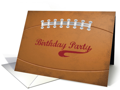 Invitation Birthday Large Grunge Football for Sports Fan card