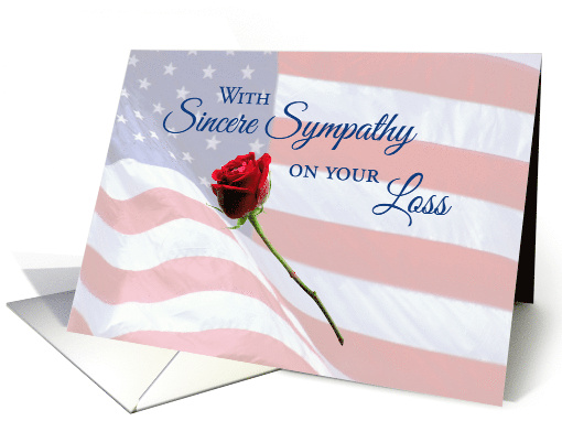 Patriotic Sympathy Flag and Rose card (1562562)