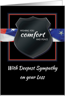 Police Law Enforcement Sympathy Black Badge with Flag card