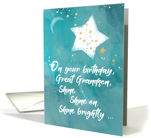 Great Grandson Tween or Teen Birthday Night Sky Bright Star card