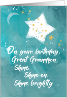 Great Grandson Tween or Teen Birthday Night Sky Bright Star card