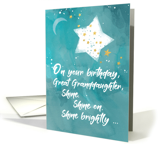 Great Granddaughter Tween or Teen Birthday Night Sky Bright Star card