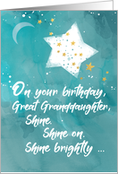 Great Granddaughter Tween or Teen Birthday Night Sky Bright Star card