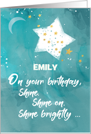 Custom Name Tween or Teen Birthday Night Sky Bright Star card