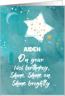 Custom Name 14th Tween or Teen Birthday Night Sky Bright Star card
