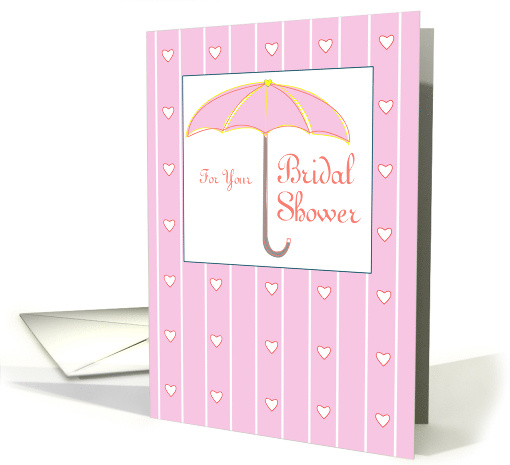 Bridal Shower Umbrella Pink and Peachy Coral card (1563288)