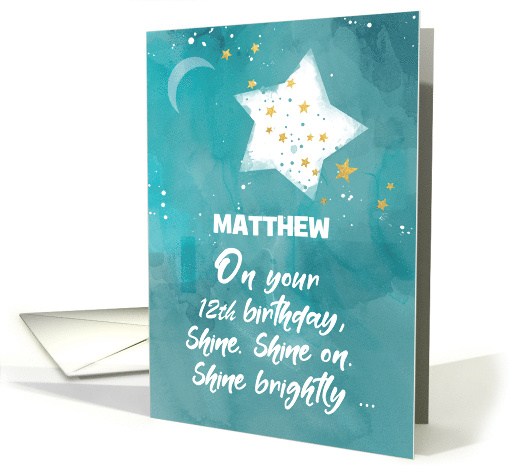 Custom Name Age Matthew Tween or Teen Birthday Night Sky... (1563316)