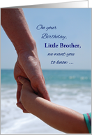 From Siblings Custom Relation Little Brother Child Birthday Holding Hands on Beach card
