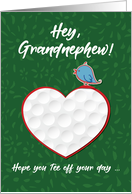 Grandnephew Golf Sports Heart Valentine Preteen and Teen card