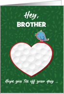 Custom Relation Brother Golf Sports Heart Valentine Preteen and Teen card