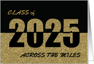 Across The Miles Class of 2025 Graduation Gold Glitter Look and Black card