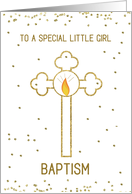 Little Girl Baptism Gold Cross card