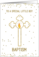 Little Boy Baptism Gold Cross card