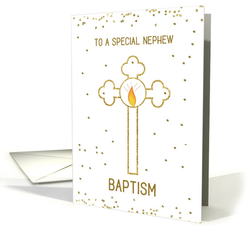 Nephew Baptism Gold Cross card (1566382)