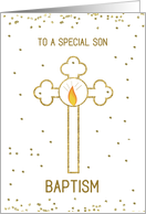 Son Baptism Gold Cross card