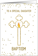 Daughter Baptism Gold Cross card