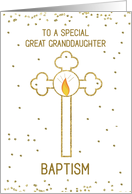 Great Granddaughter Baptism Gold Cross card